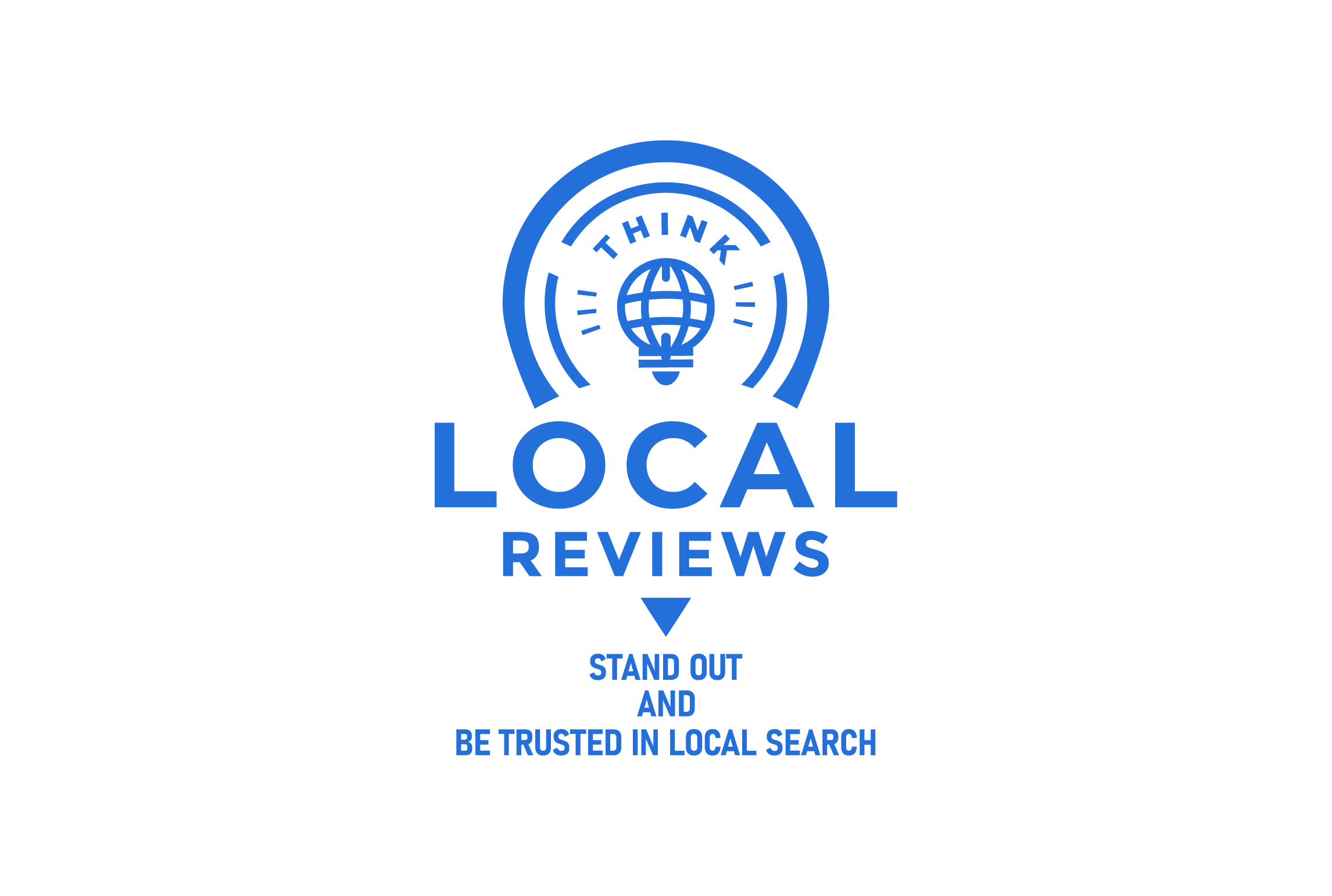 The logo for local reviews stand out and trust local search while utilizing a reputation management tool.