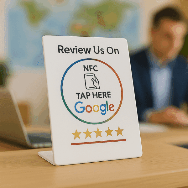Google Review Card NFC Station (White) - Image 9