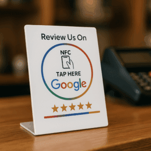 Google Review Card NFC Station (White)