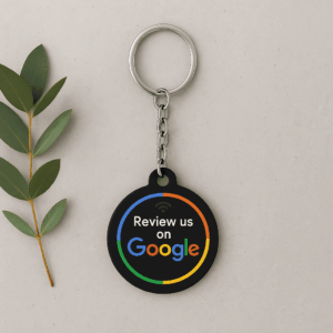 NFC Epoxy Keychain NFC Tag for Google Reviews ( Black)