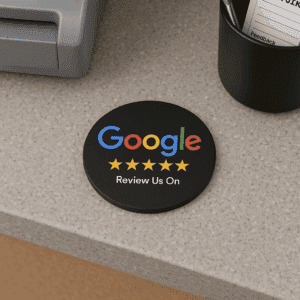 On-Metal Google Review Epoxy Sticker Increase Your Reviews NFC Tag Sticker Black 30mm